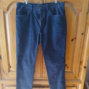 Brooks Brothers Pants Mens 33x32 Navy Blue Fine Thin Corduroy Straight Leg EUC